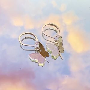 Handmade Silver Butterfly Earrings